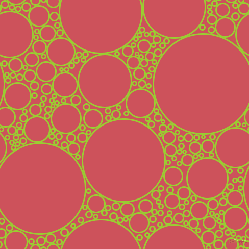 bubbles, circles, sponge, big, medium, small, 3 pixel line width, Yellow Green and Mandy circles bubbles sponge soap seamless tileable