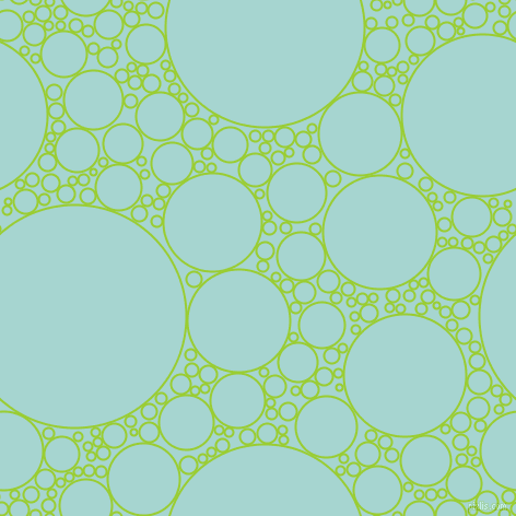 bubbles, circles, sponge, big, medium, small, 2 pixel line width, Yellow Green and Sinbad circles bubbles sponge soap seamless tileable