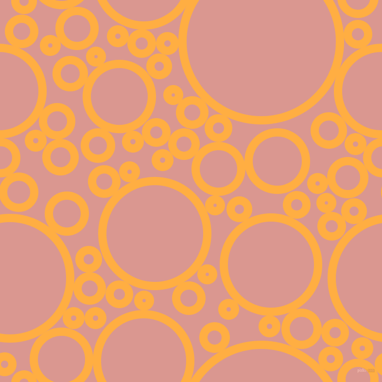 bubbles, circles, sponge, big, medium, small, 17 pixel line width, Yellow Orange and Petite Orchid circles bubbles sponge soap seamless tileable