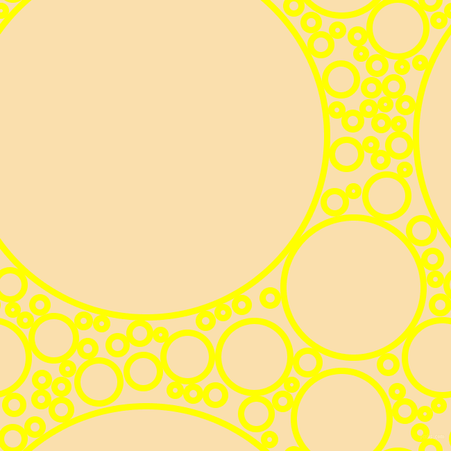 bubbles, circles, sponge, big, medium, small, 9 pixel line width, Yellow and Peach-Yellow circles bubbles sponge soap seamless tileable