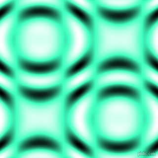 , Aquamarine and Black and White circular plasma waves seamless tileable