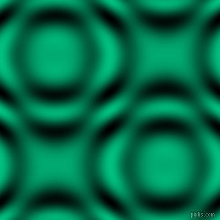 Caribbean Green and Black and White circular plasma waves seamless tileable