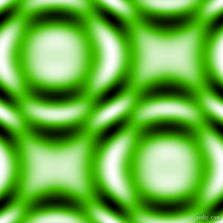 , Kelly Green and Black and White circular plasma waves seamless tileable