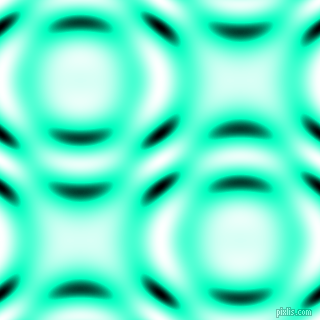 Medium Spring Green and Black and White circular plasma waves seamless tileable