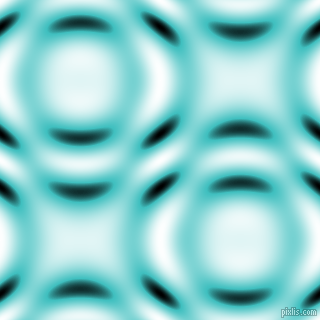 Medium Turquoise and Black and White circular plasma waves seamless tileable