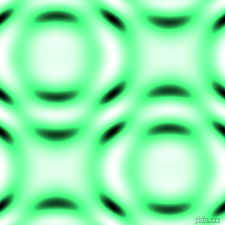 Spring Green and Black and White circular plasma waves seamless tileable