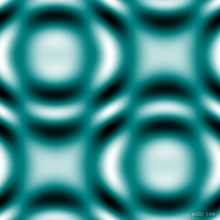 Teal and Black and White circular plasma waves seamless tileable