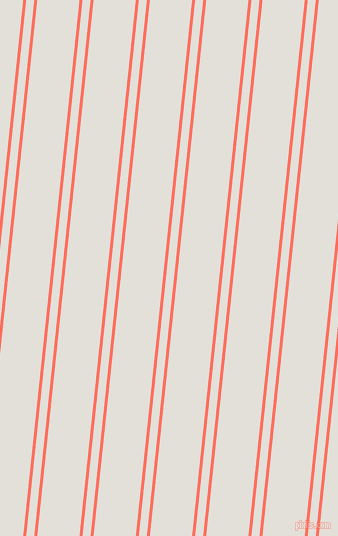 84 degree angle dual stripes line, 3 pixel line width, 8 and 42 pixel line spacing, Bittersweet and Vista White dual two line striped seamless tileable