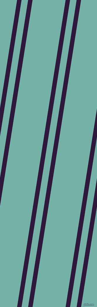 81 degree angle dual stripes line, 15 pixel line width, 22 and 111 pixel line spacing, Blackcurrant and Gulf Stream dual two line striped seamless tileable