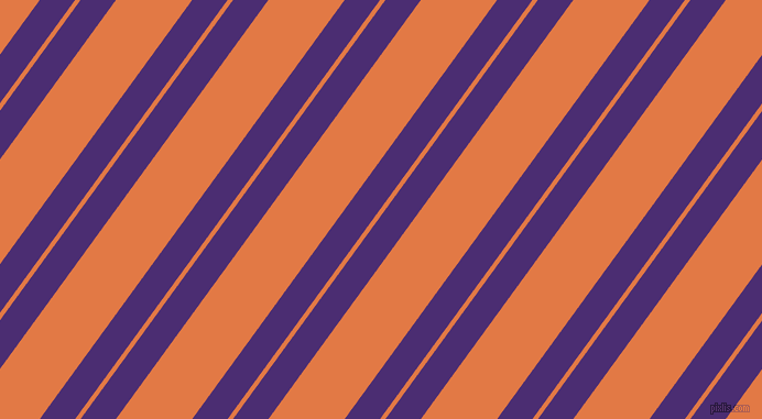 54 degree angles dual stripe lines, 26 pixel lines width, 4 and 56 pixels line spacing, Blue Diamond and Jaffa dual two line striped seamless tileable