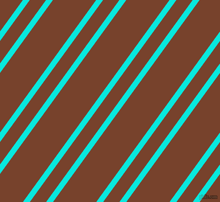 54 degree angle dual stripe line, 11 pixel line width, 26 and 69 pixel line spacing, Bright Turquoise and Copper Canyon dual two line striped seamless tileable