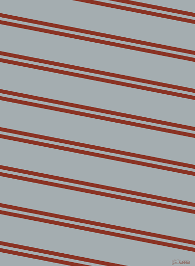 169 degree angles dual stripes line, 8 pixel line width, 6 and 54 pixels line spacing, Burnt Umber and Gull Grey dual two line striped seamless tileable