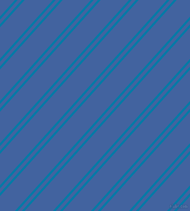 48 degree angle dual stripes line, 4 pixel line width, 6 and 41 pixel line spacing, Cerulean and Mariner dual two line striped seamless tileable