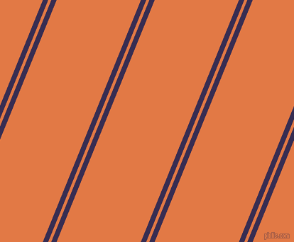68 degree angles dual stripes line, 7 pixel line width, 4 and 110 pixels line spacing, Cherry Pie and Jaffa dual two line striped seamless tileable