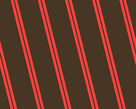 104 degree angles dual stripes line, 9 pixel line width, 4 and 69 pixels line spacing, Coral Red and Clinker dual two line striped seamless tileable
