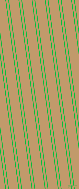 98 degree angle dual striped line, 3 pixel line width, 8 and 37 pixel line spacing, Dark Pastel Green and Fallow dual two line striped seamless tileable