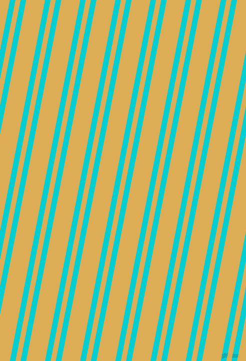 79 degree angle dual stripes lines, 11 pixel lines width, 10 and 37 pixel line spacing, Dark Turquoise and Rob Roy dual two line striped seamless tileable