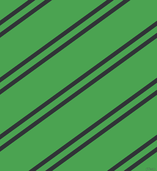 36 degree angles dual striped line, 16 pixel line width, 22 and 125 pixels line spacing, Ebony and Fruit Salad dual two line striped seamless tileable