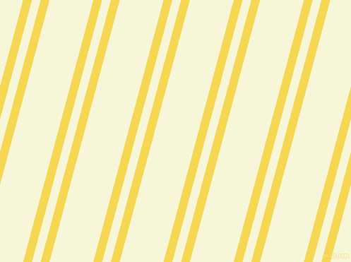 75 degree angles dual striped lines, 12 pixel lines width, 12 and 60 pixels line spacing, Energy Yellow and White Nectar dual two line striped seamless tileable
