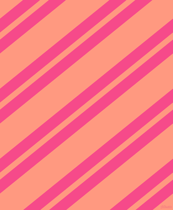 39 degree angles dual stripe line, 35 pixel line width, 18 and 89 pixels line spacing, French Rose and Vivid Tangerine dual two line striped seamless tileable
