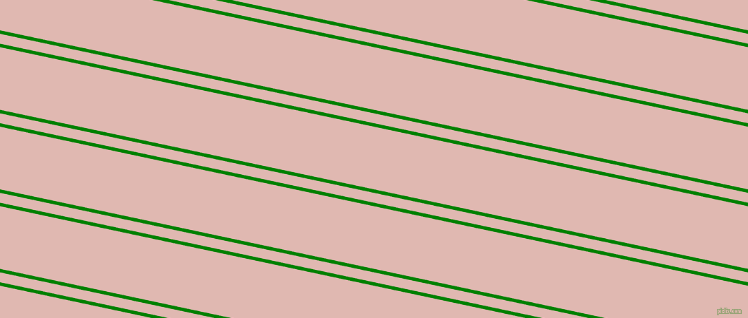 168 degree angles dual stripes lines, 5 pixel lines width, 14 and 89 pixels line spacing, Green and Cavern Pink dual two line striped seamless tileable