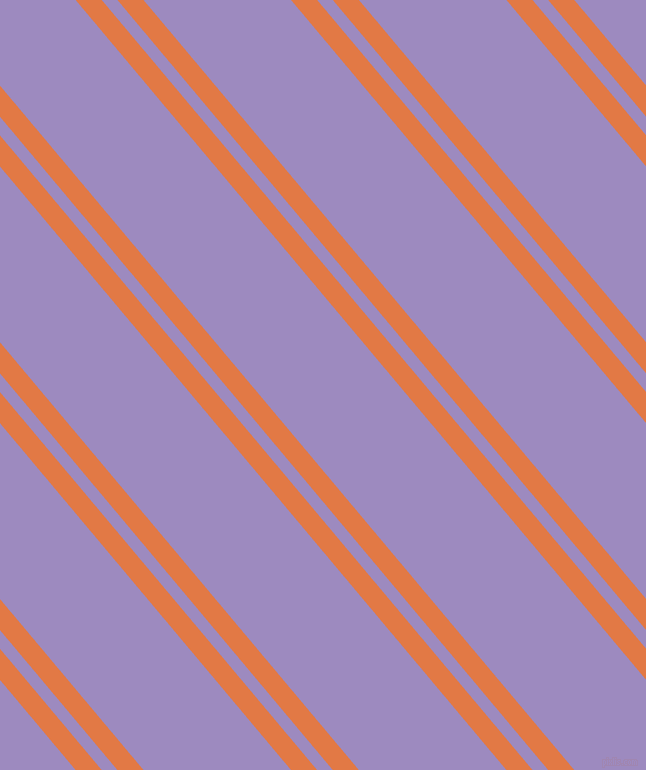 130 degree angle dual stripe line, 20 pixel line width, 12 and 113 pixel line spacing, Jaffa and Cold Purple dual two line striped seamless tileable
