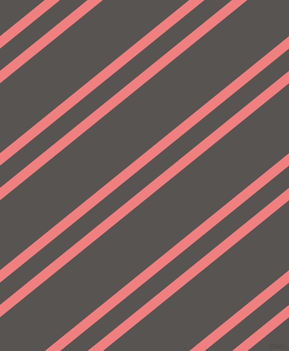 39 degree angle dual stripe lines, 19 pixel lines width, 34 and 107 pixel line spacing, Light Coral and Tundora dual two line striped seamless tileable