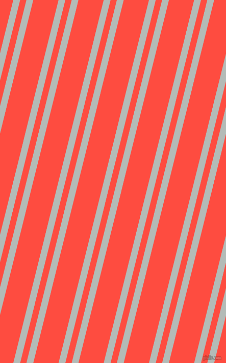 76 degree angle dual stripe line, 13 pixel line width, 12 and 48 pixel line spacing, Loblolly and Sunset Orange dual two line striped seamless tileable