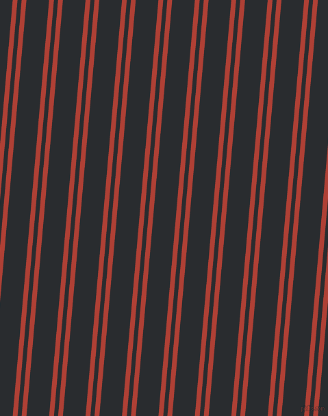85 degree angles dual stripes lines, 7 pixel lines width, 6 and 33 pixels line spacing, Medium Carmine and Bunker dual two line striped seamless tileable