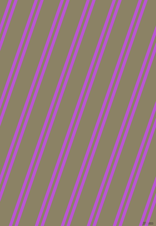 71 degree angle dual stripe line, 10 pixel line width, 8 and 53 pixel line spacing, Medium Orchid and Granite Green dual two line striped seamless tileable