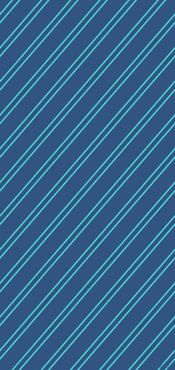 49 degree angle dual stripe lines, 3 pixel lines width, 8 and 30 pixel line spacing, Medium Turquoise and St Tropaz dual two line striped seamless tileable