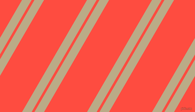 60 degree angles dual striped line, 27 pixel line width, 8 and 121 pixels line spacing, Pavlova and Sunset Orange dual two line striped seamless tileable
