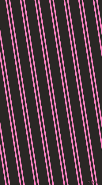 99 degree angle dual striped lines, 5 pixel lines width, 6 and 31 pixel line spacing, Persian Pink and Bokara Grey dual two line striped seamless tileable