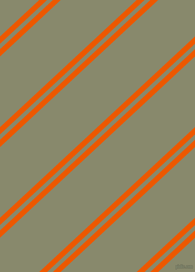43 degree angle dual stripes lines, 11 pixel lines width, 8 and 106 pixel line spacing, Persimmon and Bitter dual two line striped seamless tileable