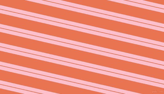 167 degree angle dual stripes line, 12 pixel line width, 2 and 34 pixel line spacing, Pink and Burnt Sienna dual two line striped seamless tileable