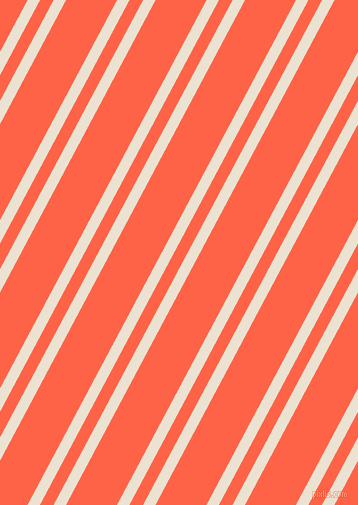 62 degree angles dual stripe line, 11 pixel line width, 12 and 45 pixels line spacing, Quarter Spanish White and Tomato dual two line striped seamless tileable