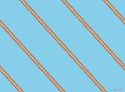 132 degree angles dual stripe line, 5 pixel line width, 4 and 93 pixels line spacing, Raw Sienna and Sky Blue dual two line striped seamless tileable