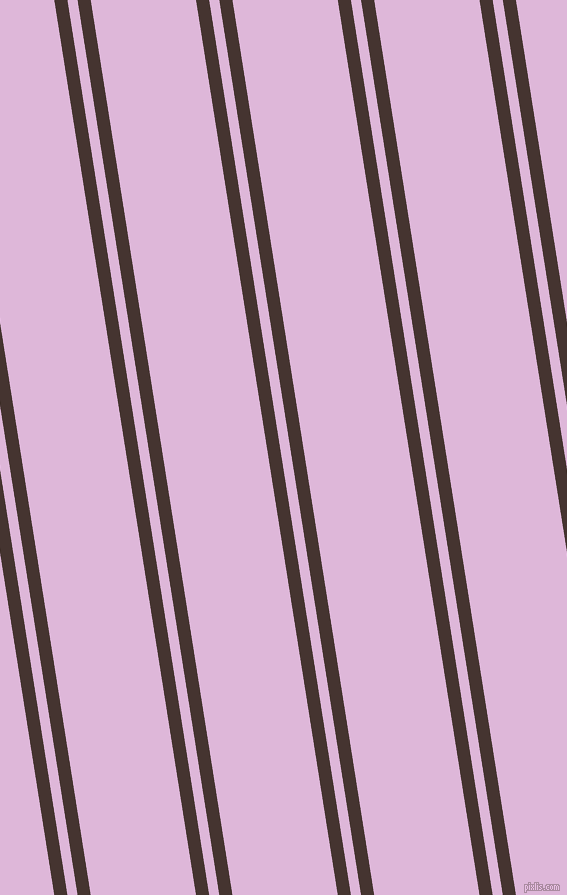 99 degree angle dual striped lines, 13 pixel lines width, 10 and 104 pixel line spacing, Rebel and French Lilac dual two line striped seamless tileable