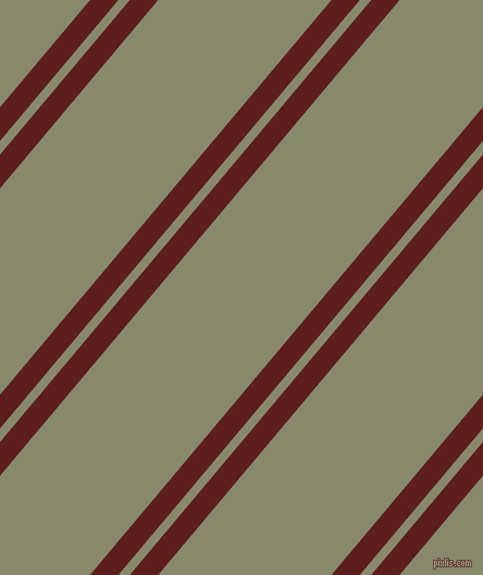 50 degree angles dual striped line, 20 pixel line width, 8 and 122 pixels line spacing, Red Oxide and Bitter dual two line striped seamless tileable