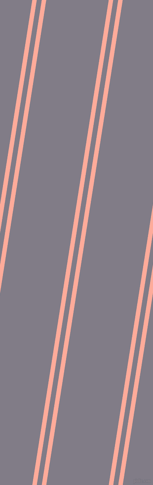 81 degree angle dual stripes line, 9 pixel line width, 10 and 125 pixel line spacing, Rose Bud and Topaz dual two line striped seamless tileable