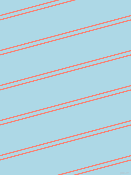 15 degree angles dual striped lines, 5 pixel lines width, 12 and 116 pixels line spacing, Salmon and Light Blue dual two line striped seamless tileable