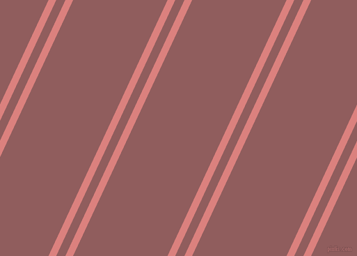 65 degree angle dual striped line, 10 pixel line width, 12 and 123 pixel line spacing, Sea Pink and Rose Taupe dual two line striped seamless tileable