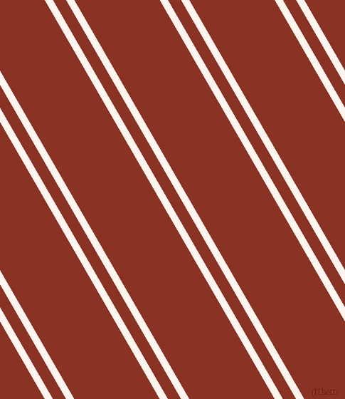 120 degree angles dual stripe line, 10 pixel line width, 16 and 104 pixels line spacing, Seashell and Burnt Umber dual two line striped seamless tileable