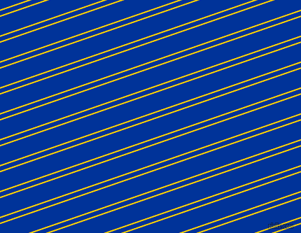 19 degree angle dual striped line, 2 pixel line width, 6 and 25 pixel line spacing, Tangerine Yellow and Smalt dual two line striped seamless tileable