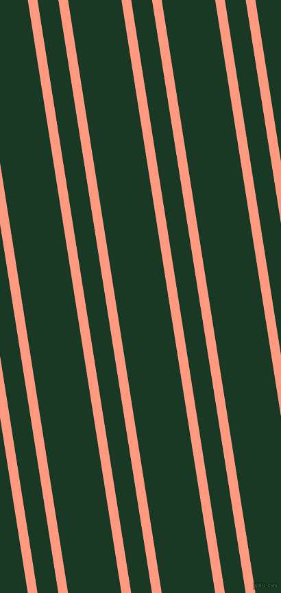 99 degree angles dual striped line, 14 pixel line width, 30 and 77 pixels line spacing, Vivid Tangerine and Deep Fir dual two line striped seamless tileable