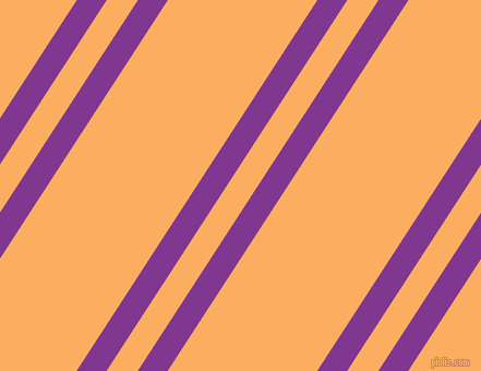 57 degree angles dual stripes line, 23 pixel line width, 24 and 115 pixels line spacing, Vivid Violet and Rajah dual two line striped seamless tileable