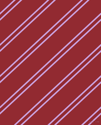 43 degree angles dual stripes line, 5 pixel line width, 10 and 57 pixels line spacing, Wisteria and Bright Red dual two line striped seamless tileable
