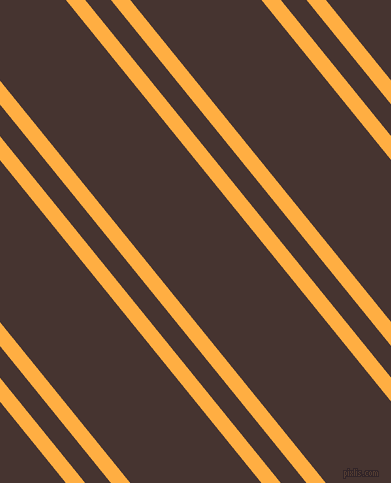 129 degree angles dual stripes lines, 15 pixel lines width, 20 and 102 pixels line spacing, Yellow Orange and Cedar dual two line striped seamless tileable