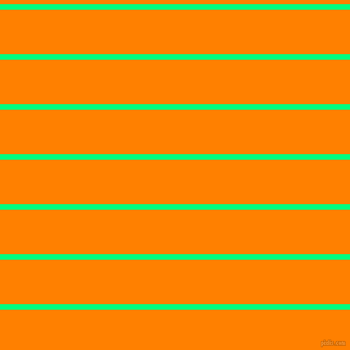 horizontal lines stripes, 8 pixel line width, 64 pixel line spacing, Spring Green and Dark Orange horizontal lines and stripes seamless tileable
