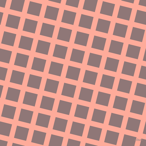 76/166 degree angle diagonal checkered chequered lines, 21 pixel lines width, 51 pixel square size, plaid checkered seamless tileable